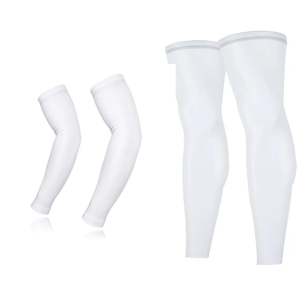ARSUXEO Compression Cycling Sleeves Anti UV MTB Bike Arm Warmer Legwarmers Protection Jogging Golf Leggings