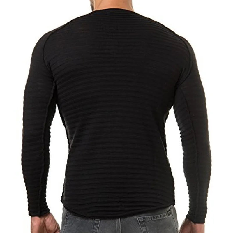 Mens Sweaters 2025 Spring Autumn New Knitted Sweater Men Long Sleeve Striped Sweaters Solid Slim Fit Men Pullover Sueter Hombre