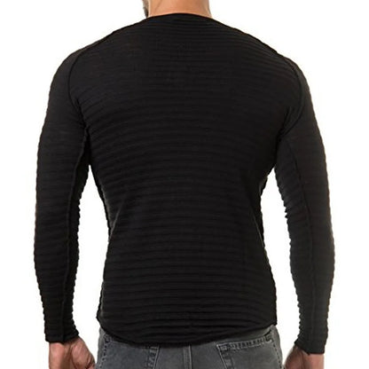 Mens Sweaters 2025 Spring Autumn New Knitted Sweater Men Long Sleeve Striped Sweaters Solid Slim Fit Men Pullover Sueter Hombre