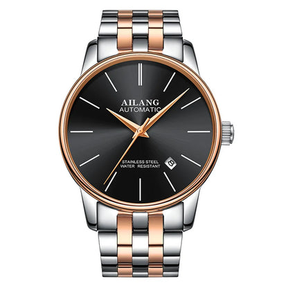 AILANG Brand Ultra-thin dial Fashion Simple Watches Luxury Men's Mechanical Sports Wrist Watch Leather Male Clock Montre Homme