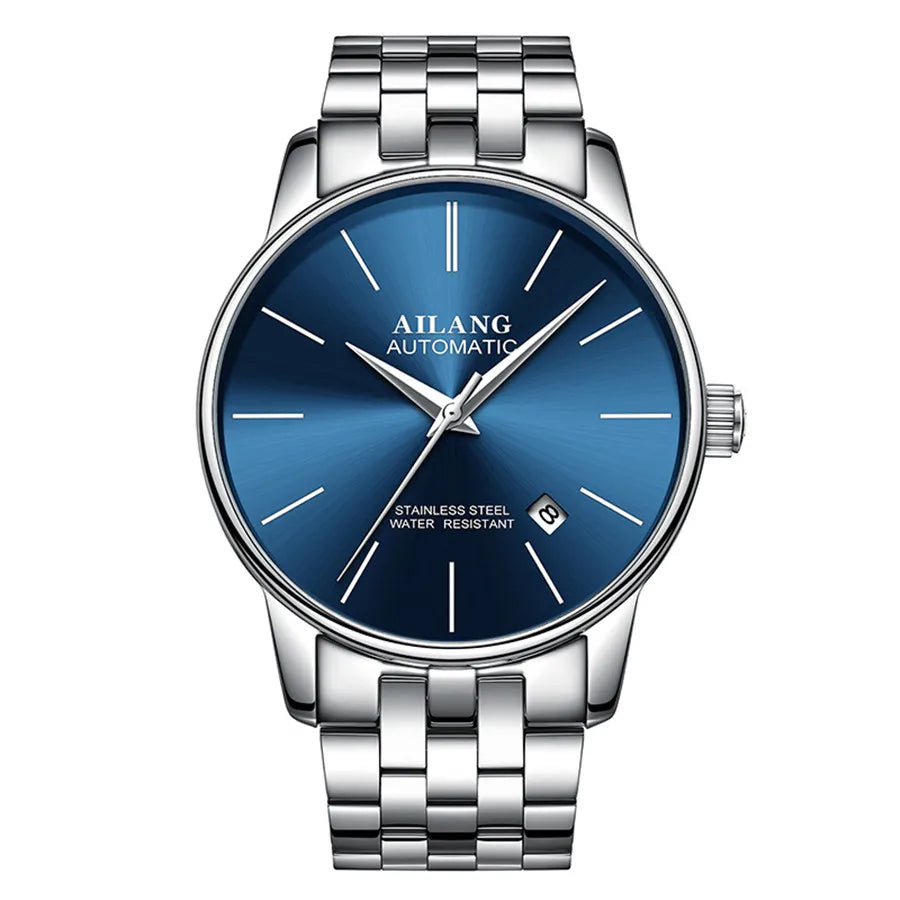 AILANG Brand Ultra-thin dial Fashion Simple Watches Luxury Men's Mechanical Sports Wrist Watch Leather Male Clock Montre Homme