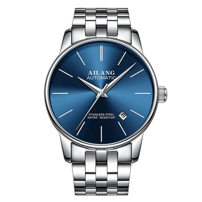 AILANG Brand Ultra-thin dial Fashion Simple Watches Luxury Men's Mechanical Sports Wrist Watch Leather Male Clock Montre Homme
