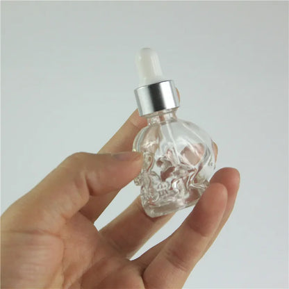 20pcs 8ML Skull-Shaped Glass Dropper Bottles for Essential Oils Aromatherapy Lab - Glass Eye Dropper Pipettes
