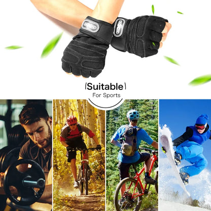 Men Women Gym Gloves Half Finger Cycling Gloves Fitness Weight Lifting Body Building Training Sports Exercise Workout Gloves