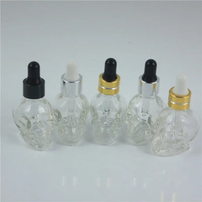 20pcs 8ML Skull-Shaped Glass Dropper Bottles for Essential Oils Aromatherapy Lab - Glass Eye Dropper Pipettes