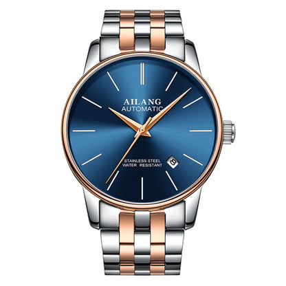 AILANG Brand Ultra-thin dial Fashion Simple Watches Luxury Men's Mechanical Sports Wrist Watch Leather Male Clock Montre Homme