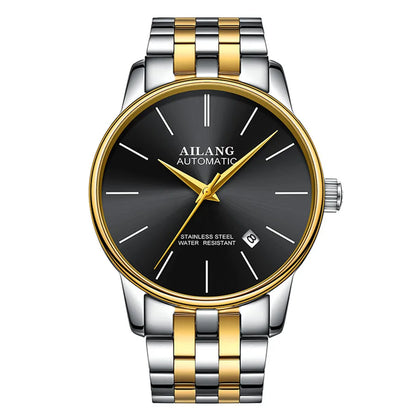 AILANG Brand Ultra-thin dial Fashion Simple Watches Luxury Men's Mechanical Sports Wrist Watch Leather Male Clock Montre Homme