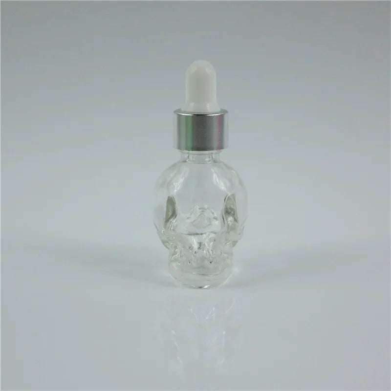 20pcs 8ML Skull-Shaped Glass Dropper Bottles for Essential Oils Aromatherapy Lab - Glass Eye Dropper Pipettes