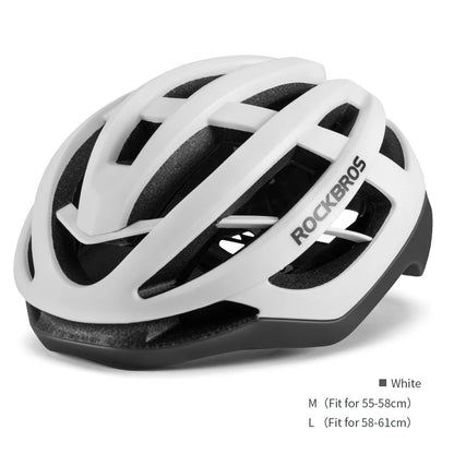 ROCKBROS Bicycle Helmet Breathable Ultralight Integrally-Molded Unisex Shockproof Adjustable Road Bike Helmet Cycling Equipment