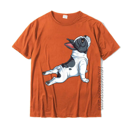 French Bulldog Yoga T Shirt Frenchie Namaste Men Funny Gift T-Shirt Casual Tshirts Tops & Tees Cotton Men Fashionable