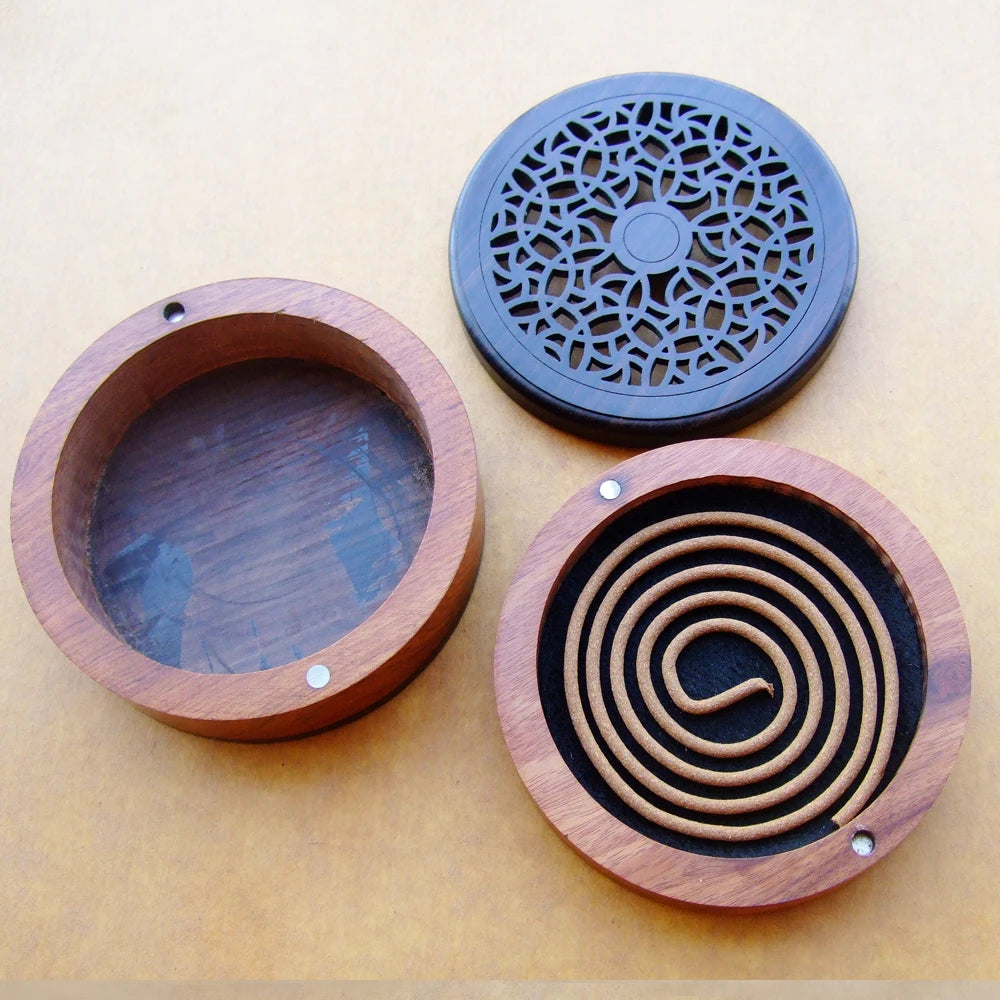 High Quality Natural Blackwood and Rosewood Incense Burner for Oud Coil Incense Incenso Censer Home Decor