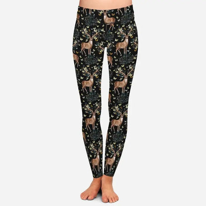 LETSFIND New Arrival Winter Woman Christmas Series Printing Leggings Fashion Elegant High Waist Woman Fitness Warm Leggings
