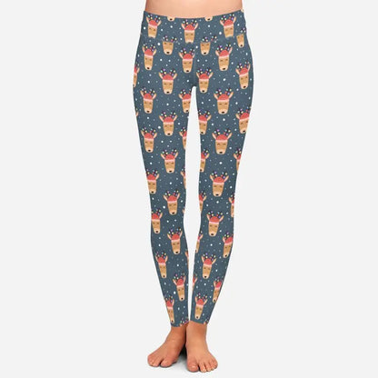 LETSFIND New Arrival Winter Woman Christmas Series Printing Leggings Fashion Elegant High Waist Woman Fitness Warm Leggings