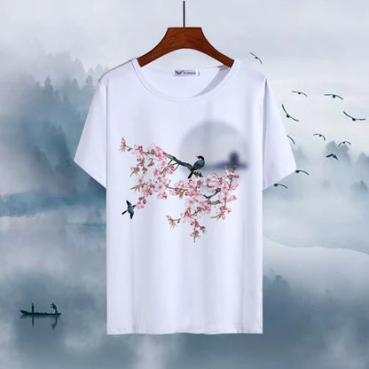 Chinese Animal Zodiac Signs 3D Printed Ink Painting T-shirt Twelve Constellations Dragon Tiger Wash Painting Tops for Adult