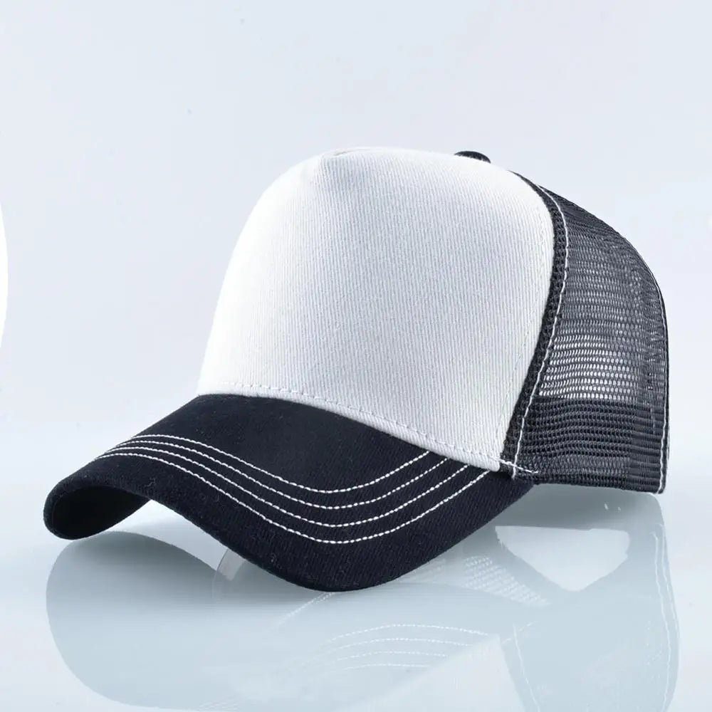 Men's Baseball Cap Fashion Snapback Hat With Dragon Patch Casual Cotton Dad Hats Breathable Mesh Trucker Caps Men Hip Hop Bones