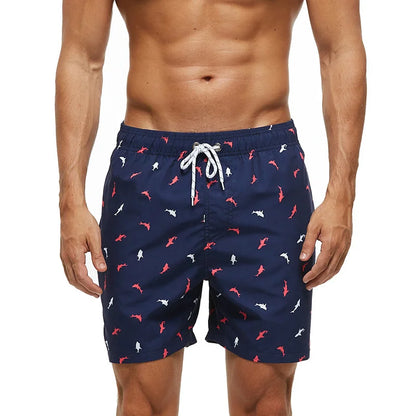 DATIFER Men's Sports Short Beachwear New Style Polyester Printing Fitness Beach Pants Surfing Swimming Trunks Bathing Swimwear