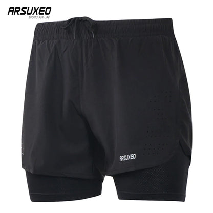 ARSUXEO Men's Cycling Shorts Quick Drying Sweatpants With Pocket Loose Fitness Sports Shorts Breathable Mountain Bike Shorts