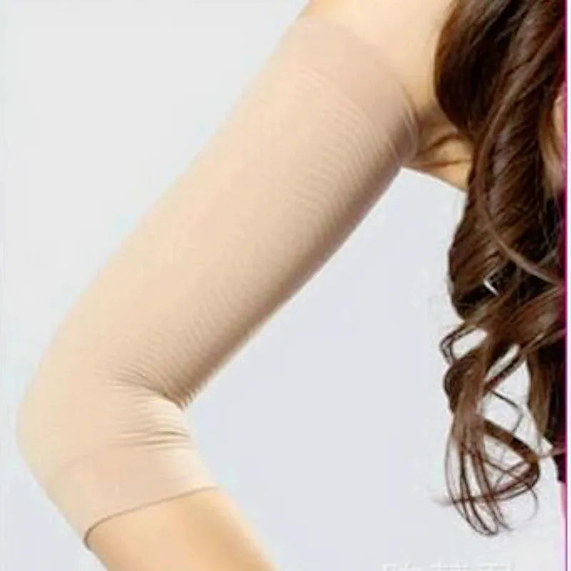 1pair Women Shaper Arm Sleeve Weight Loss Thin Legs Calf Thin Arm Calorie Off Fat  Slimmer Wrap Belt Wrist Pressure Set
