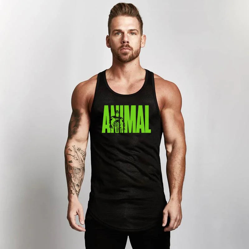 Summer Brand Fitness Tank Top Men Bodybuilding 2023 Gyms Clothing Fitness Men Shirt slim fit Vests Mesh Singlets Muscle Tops