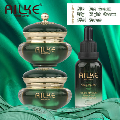AILKE Retinol Brightening, Anti Wrinkles Cream, For Black, Dark, Brown, Caramel Skin, Lighten Skin Tone, Whitening Face Care Set