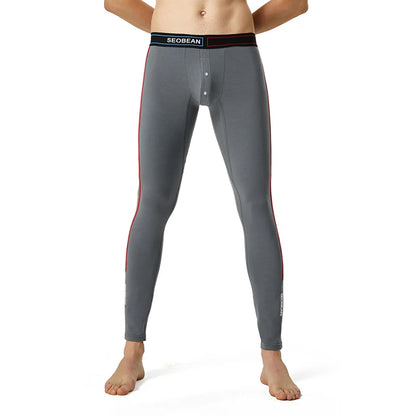 SEOBEAN-Men's Sexy Cotton Long Johns, Low Rise Thermal Underpants, Autumn and Winter Leggings, New
