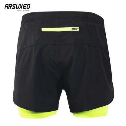 ARSUXEO Men's Cycling Shorts Quick Drying Sweatpants With Pocket Loose Fitness Sports Shorts Breathable Mountain Bike Shorts