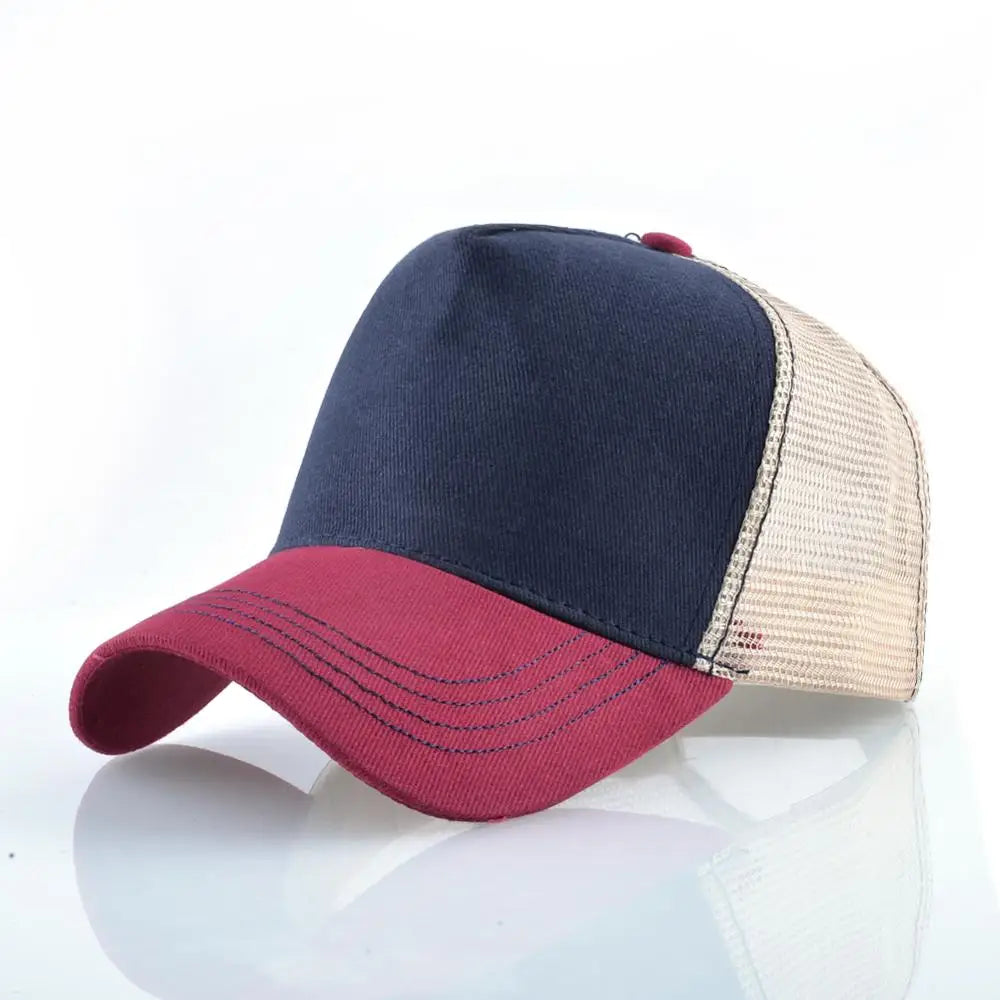 Men's Baseball Cap Fashion Snapback Hat With Dragon Patch Casual Cotton Dad Hats Breathable Mesh Trucker Caps Men Hip Hop Bones