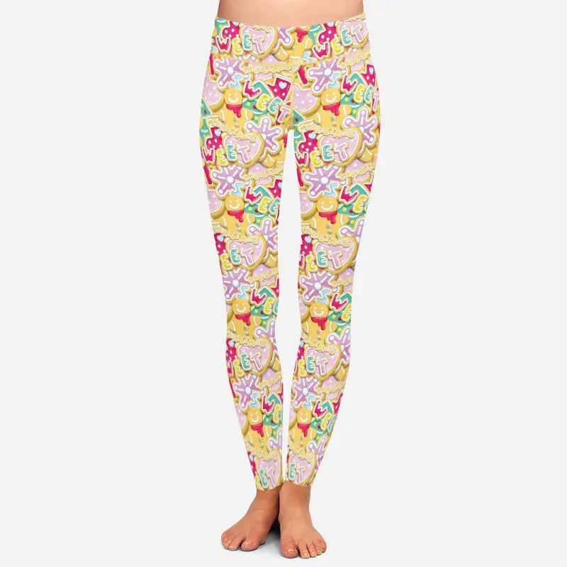 LETSFIND New Arrival Winter Woman Christmas Series Printing Leggings Fashion Elegant High Waist Woman Fitness Warm Leggings
