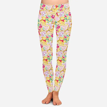 LETSFIND New Arrival Winter Woman Christmas Series Printing Leggings Fashion Elegant High Waist Woman Fitness Warm Leggings