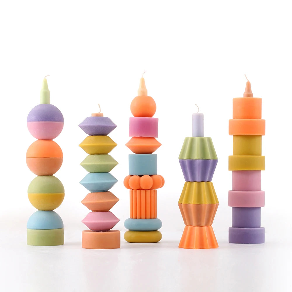 Boowan Nicole Modular Silicone Candle Mold Handmade Stackable Aromatherapy Candle Mould Home Decoration Tools