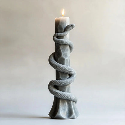 Flower Snake Pillar Candle Molds Silicone Mold DIY Cylindrical Aromatherapy Candle Plaster Animal Mold Form Halloween Decor