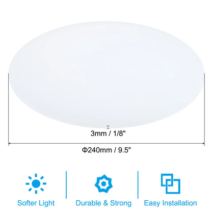 Lampshade Diffuser 190-406mm Dia. Round Frosted Milky White Acrylic Diffuser for Drum Lampshades Pendants Light DIY Light Shield