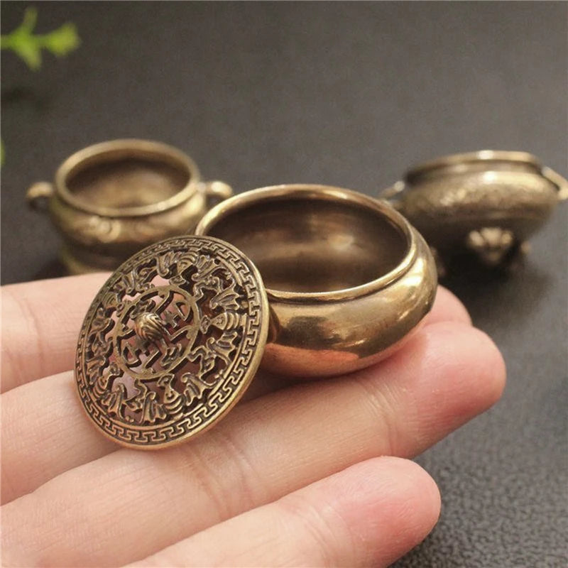 Buddhist Utensils Incense Burner Lotus Incense Censer Archaic Copper Alloy Sandalwood House Furnishings Home Office Decoration ﻿