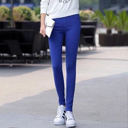 Women Spring Summer Elastic High Waist Pencil Pants Mother Gym Sport Basic Skinny Pantalon Korean Fashion Stretch White Leggings