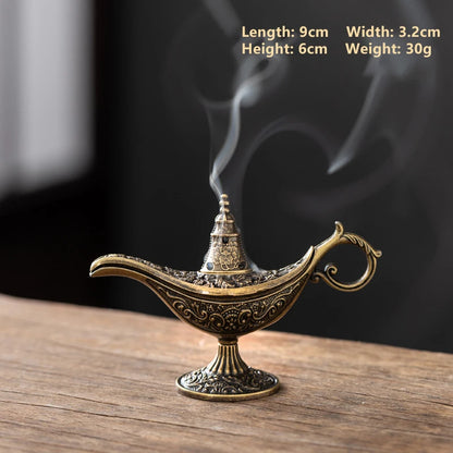 Arabic Incense Burner Antique Style Lamp Metal Incense Burner Scented Unscented Candle Holder Home Decor Gift