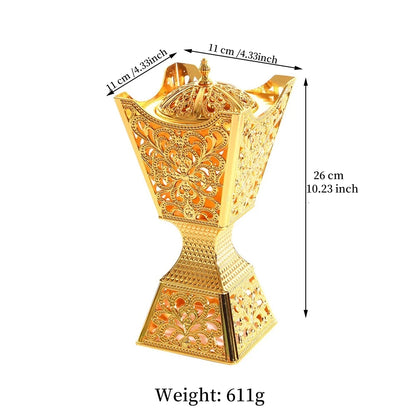 Exquisite Alloy Incense Burner Box Incense Pile Indoor Decoration,Meditation YoGa Temples Smoke Tray Furnaces,Aromatherapy Stove