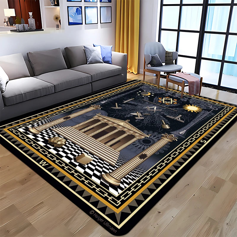 Masonic Illuminati Printed Pattern Rug Baby Play Crawl Floor Mats Living Room Carpets Decoration Fitness Pet Anti-slip Carpet