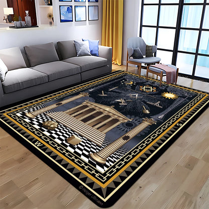 Masonic Illuminati Printed Pattern Rug Baby Play Crawl Floor Mats Living Room Carpets Decoration Fitness Pet Anti-slip Carpet
