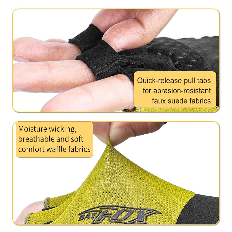 BATFOX Cycling Bicycle Gloves Half Finger Men Women Resistant Breathable Anti-Slip Summer Fishing Fitness Sport Training Gloves