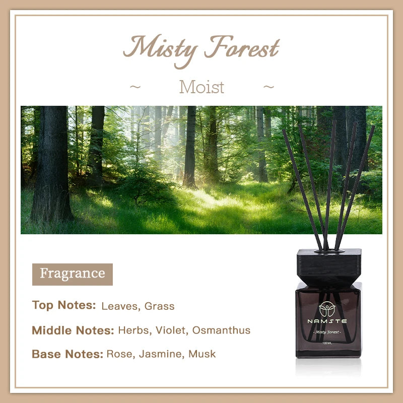 NAMSTE 100ML Premium Aroma Diffuser Oil for Home Car Air Freshener Room Perfume Long Lasting Fragrance Reed Sticks Fragrance Hot