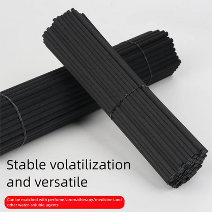 100 Pcs/Pack 3mm*20cm Diffuser Sticks , Fragrance Refill Black Fibre Reed Thick Aromatherapy Diffuser Sticks for Diffuser Oils