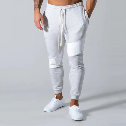 2026 New Fitness Casual Trousers Winter, Spring and Autumn, Splicing Drawstring Combed Cotton Made Sports Men's Trousers