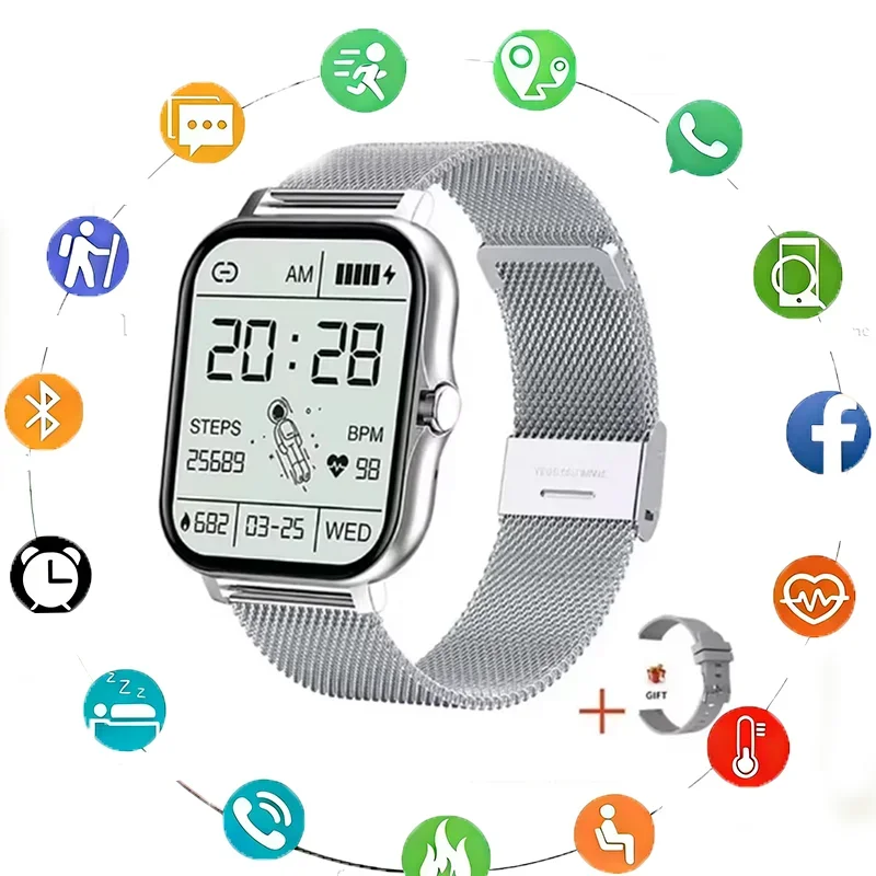 Lenovo 2026 New Smart Watch for Men Women Gift Sports Fitness Full Touch Screen Watch Bluetooth Call Digital Smartwatch