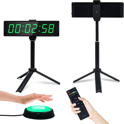 Gym Timer Clock for Home Fitness Timer with Stopwatch Button, Large Digital Stopwatch Countdown Clock, 12/24H Digital Wall Clock
