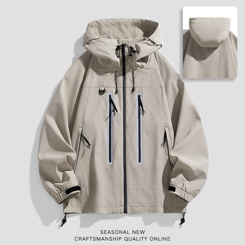 CHRLCK Unisex Hiking Jackets Waterproof Reflective Windbreaker Men Outdoor Camping Trekking Fishing Jacket Windproof Coat Women