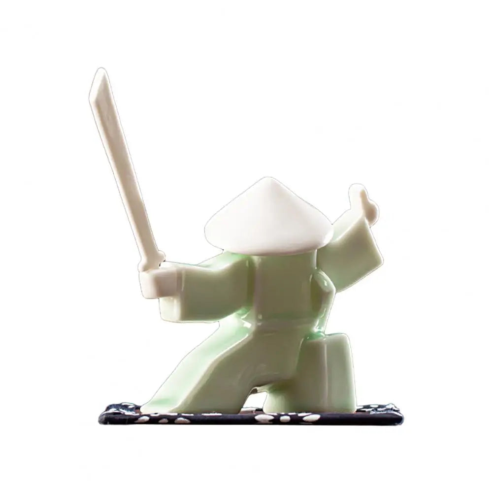 Incense Stick Burner Unique Delicate White Porcelain- Chinese Ceramic Samurai Censer Holder Home Decor Kung Fu Ceramic Sculpture