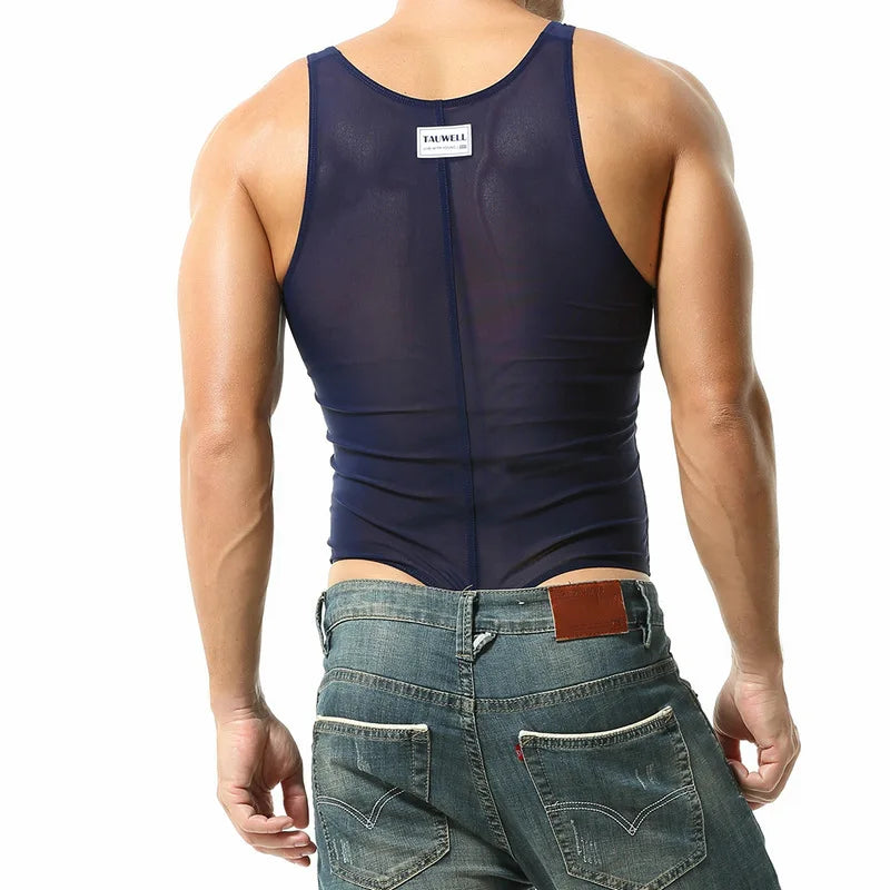Fitness Faja Para Hombre Compression Shirt Men Mesh Breathable Corset Bodysuit Ropa Interior Sexi Para Hombre Men's Shapewear
