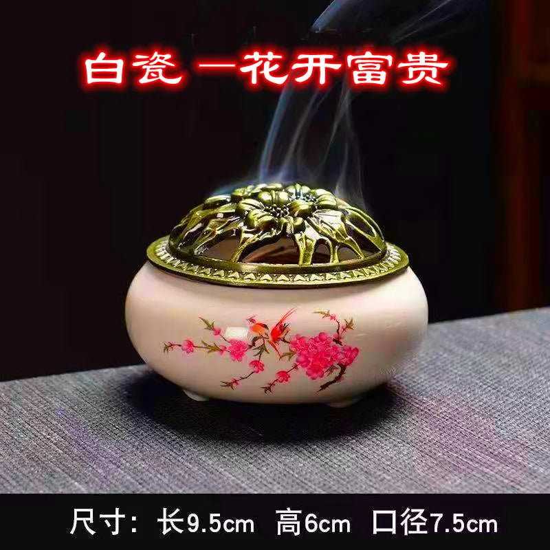 Ceramic Incense Burner Household Incense Kiln Ceramic Incense Burner Sandalwood Box Incense Diffuser Ceramic Incense Burner