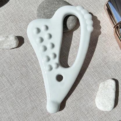Ceramic Gua Sha Massager Body Skin Scraping Facial Guasha for Slim Face and Body Muscle Relaxation