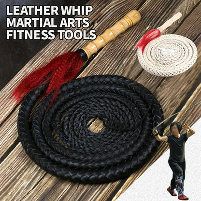 Martial Arts Leather Whip 1/1.5/2M Shepherd Whip Outdoor Fitness Tools Adult Physical Exercise Whip Horse Riding Toys